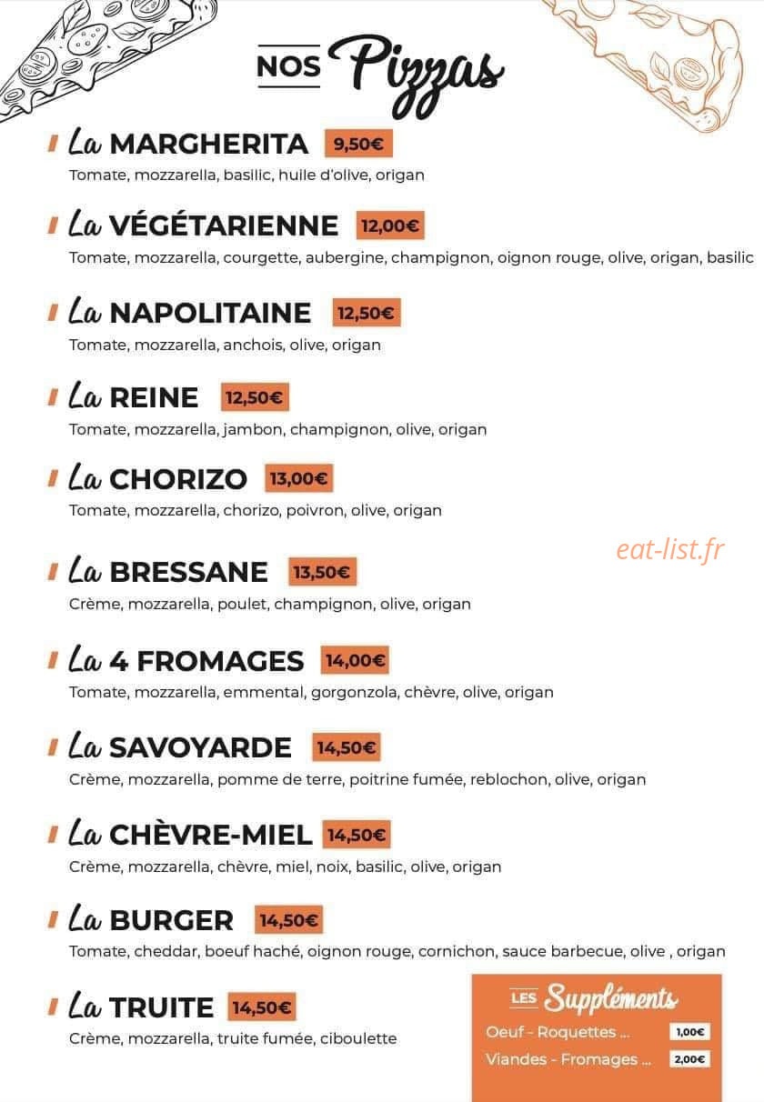 Pizza chez Antho — carte page 1