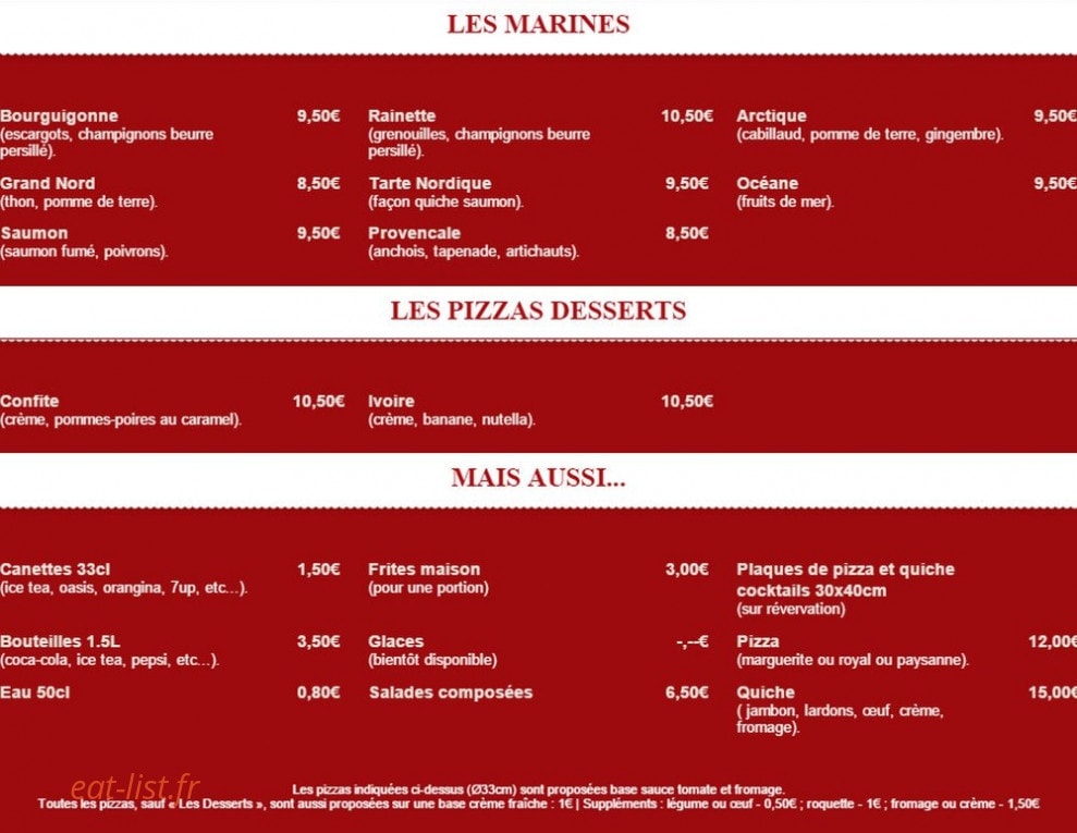 Régal Pizza — carte page 2