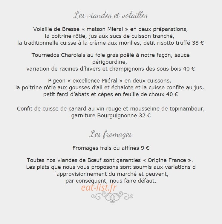 Restaurant Pierre — carte page 8