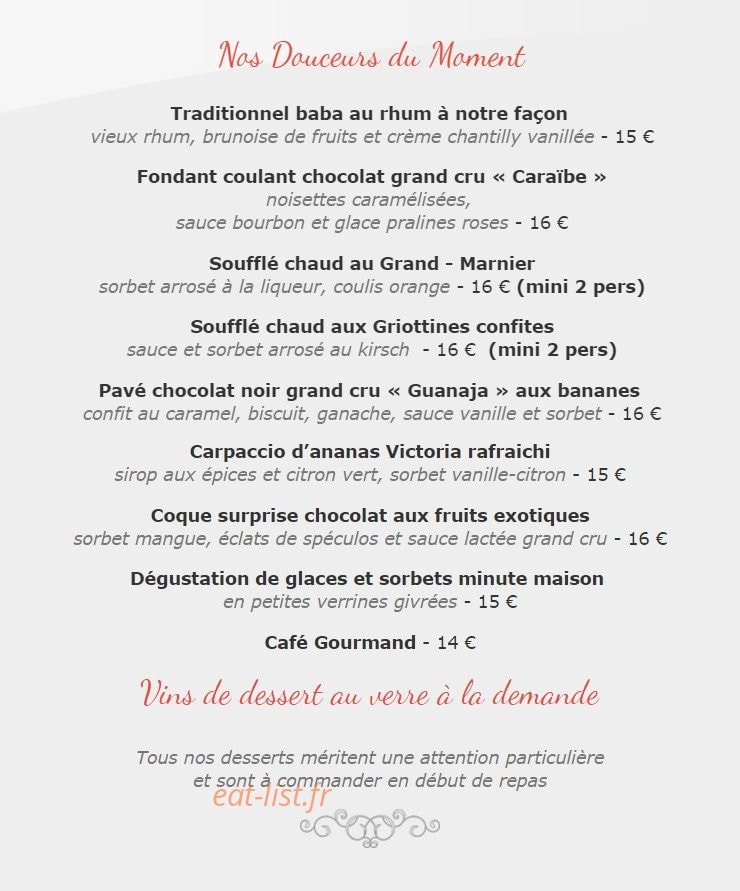 Restaurant Pierre — carte page 9