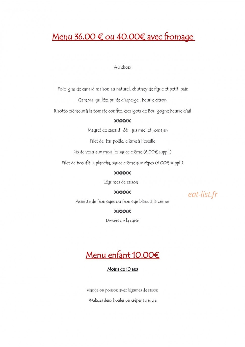 Auberge des alouettes — carte page 4