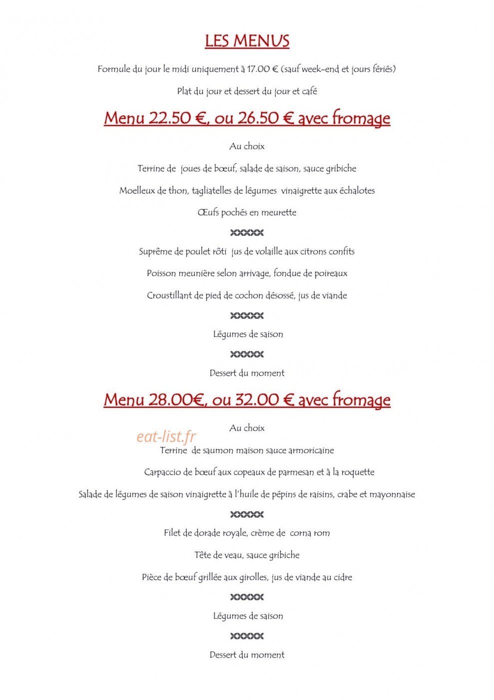 Auberge des alouettes — carte page 3