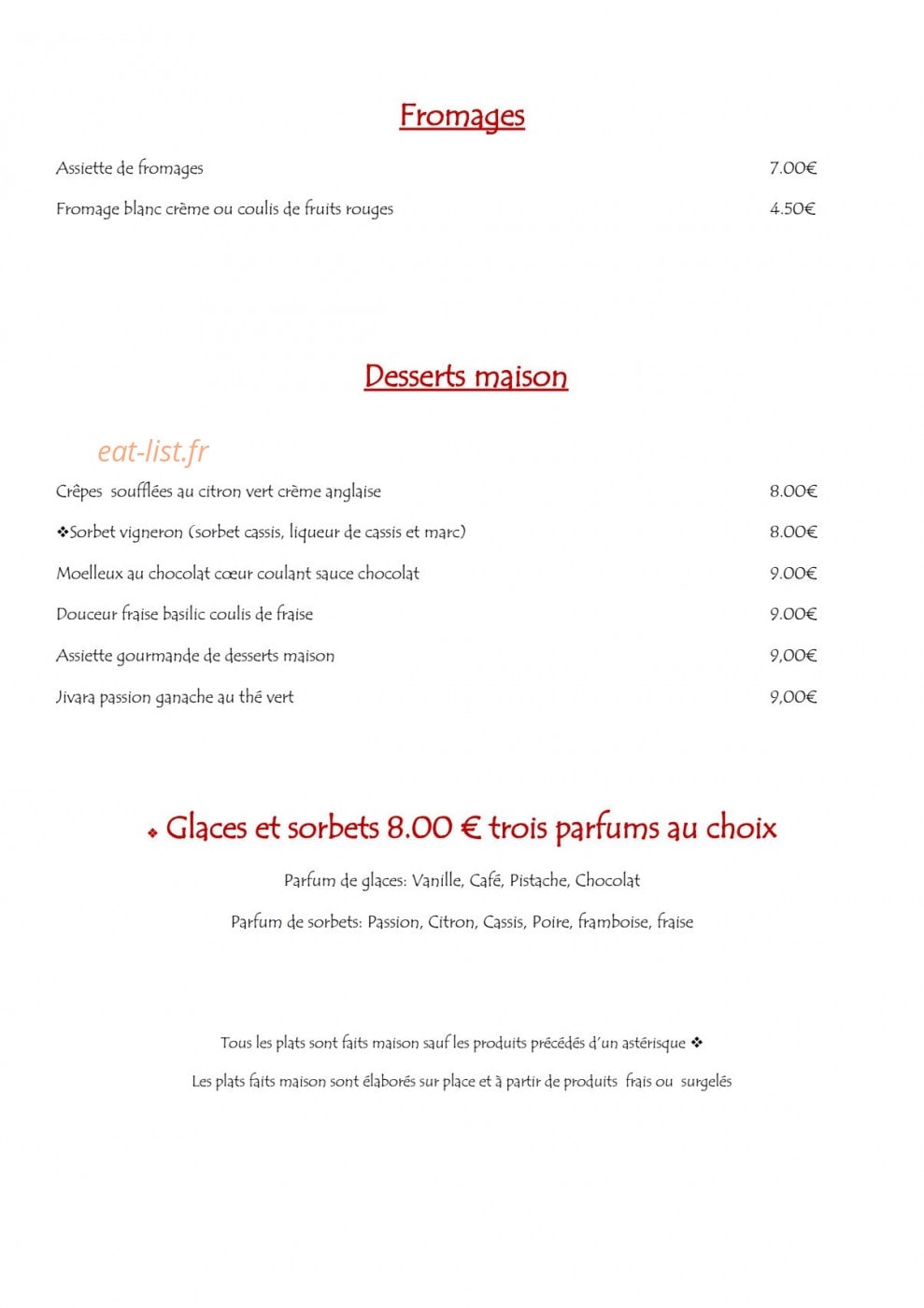 Auberge des alouettes — carte page 2