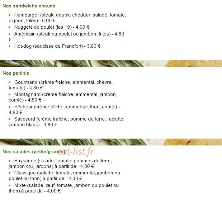 La pizza — carte page 2