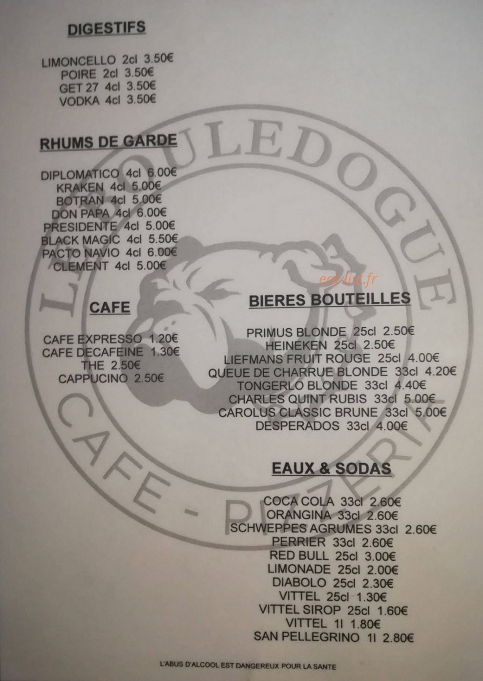 Le Bouledogue — carte page 2