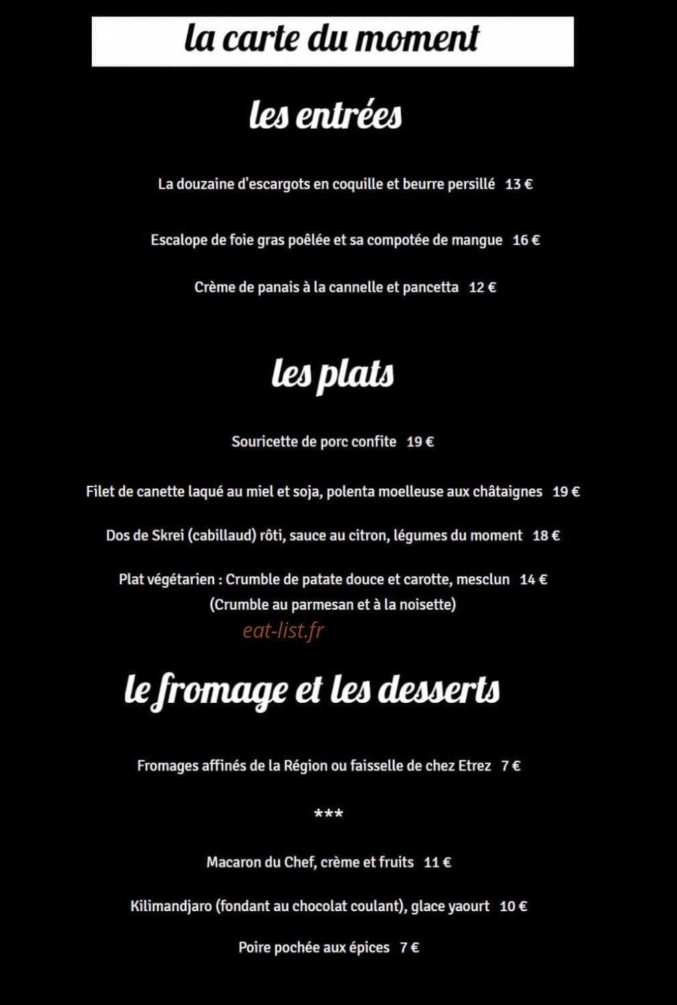 L'impala des Vignes — carte page 1
