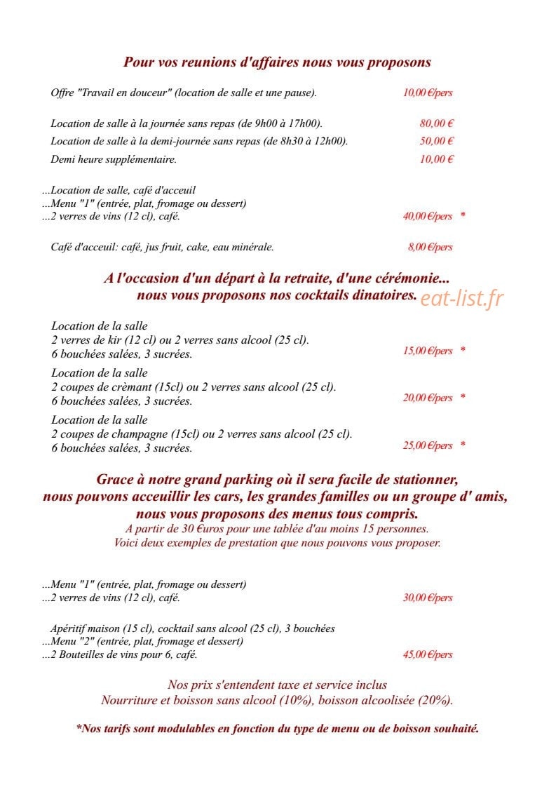 Auberge de la Patte d’Oie — carte page 6