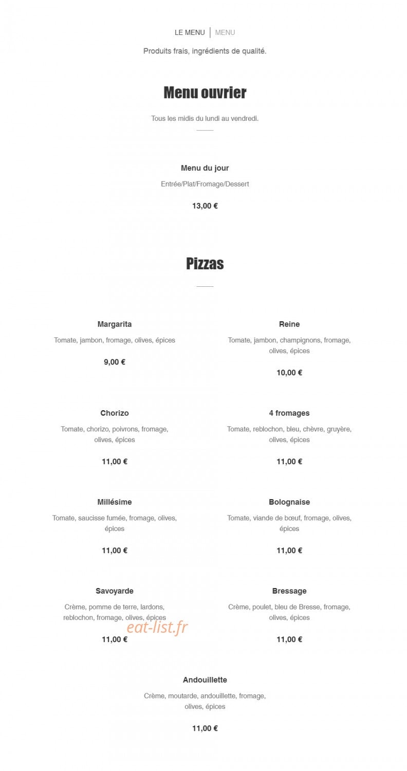 Le Millésime — carte page 1