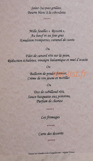 Chez Franck et Francine — carte page 1