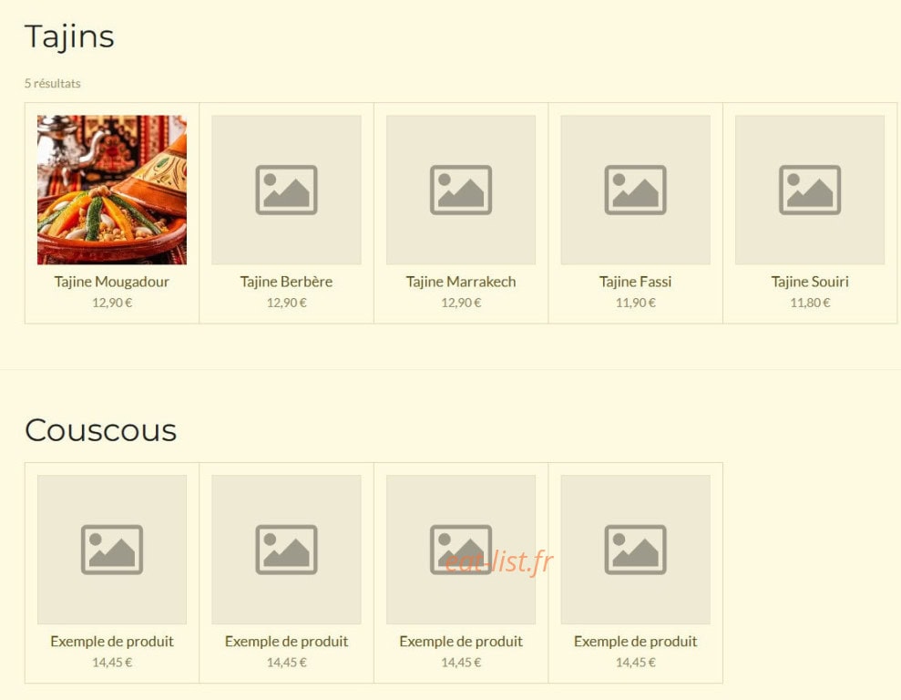 Allo Couscous — carte page 1