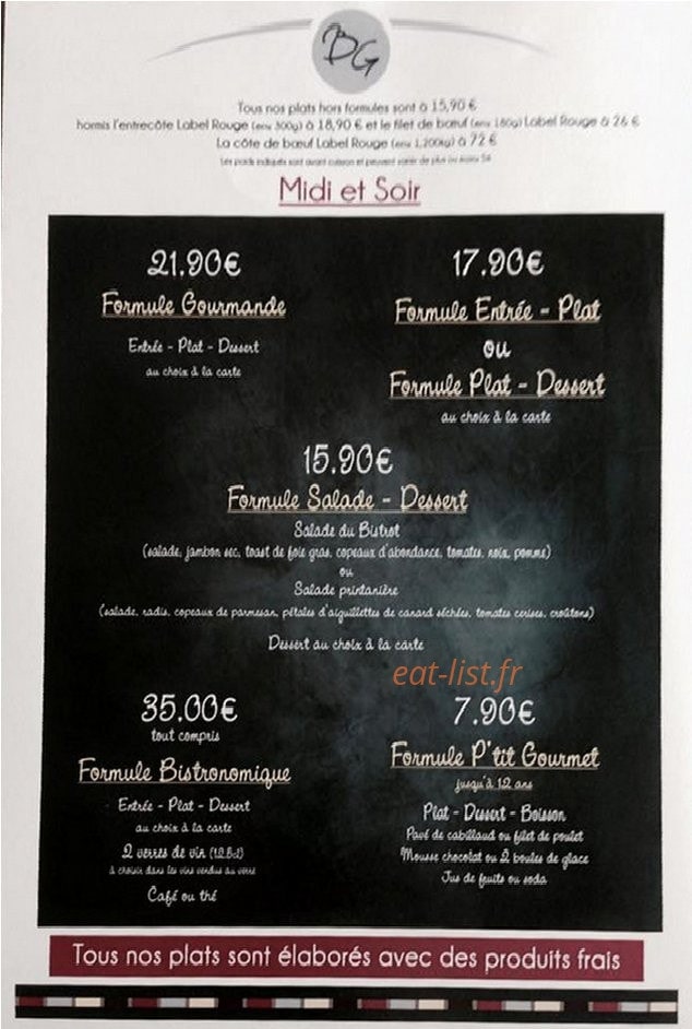 Bistrot des gourmets — carte page 2