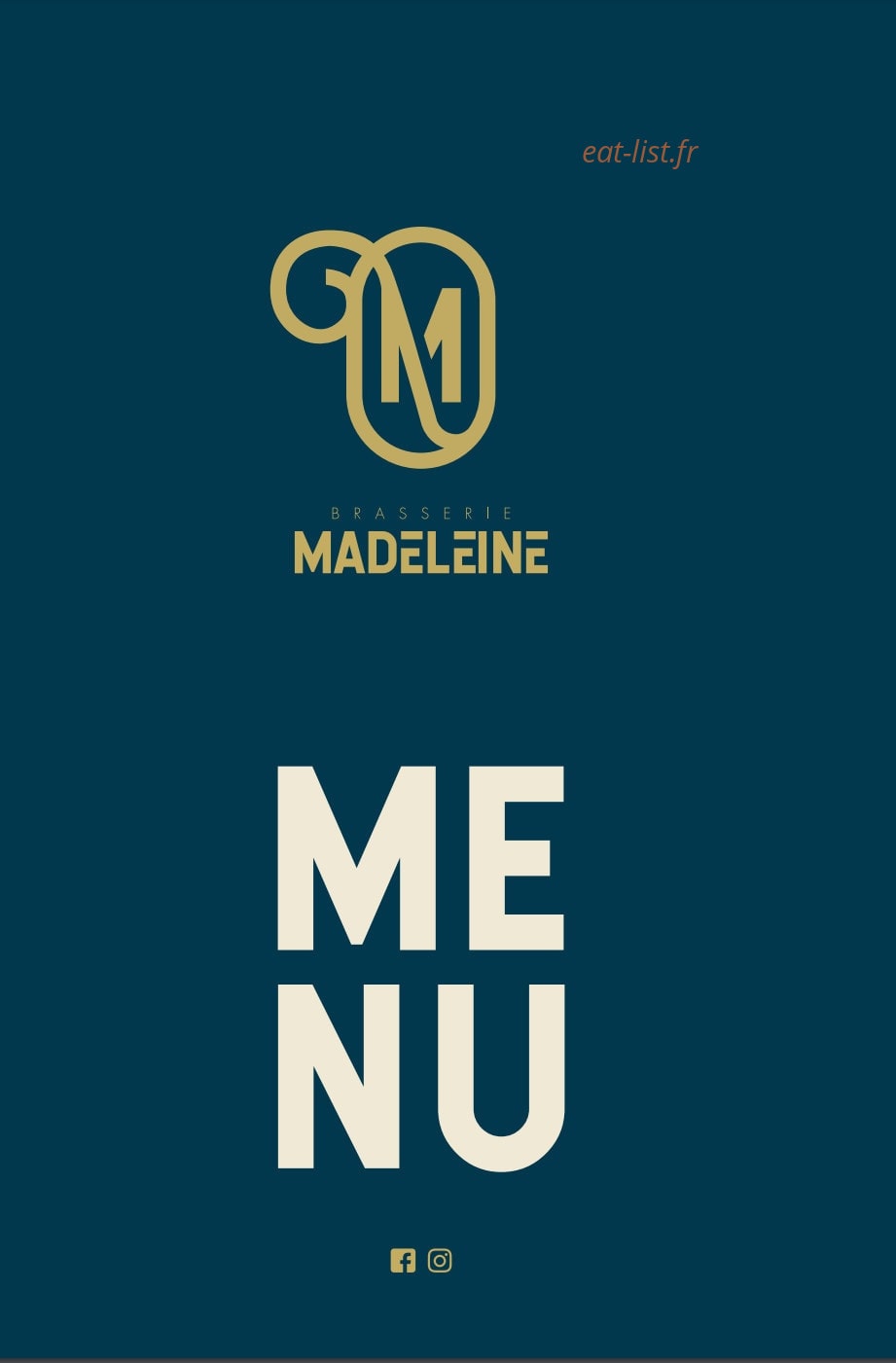 Brasserie Madeleine — carte page 1