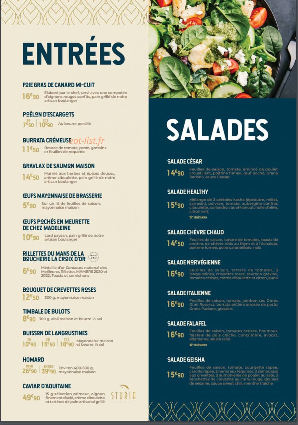 Brasserie Madeleine — carte page 7