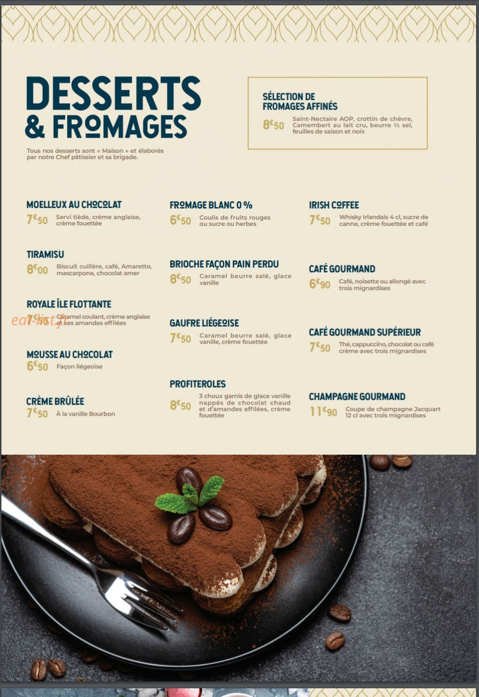 Brasserie Madeleine — carte page 8