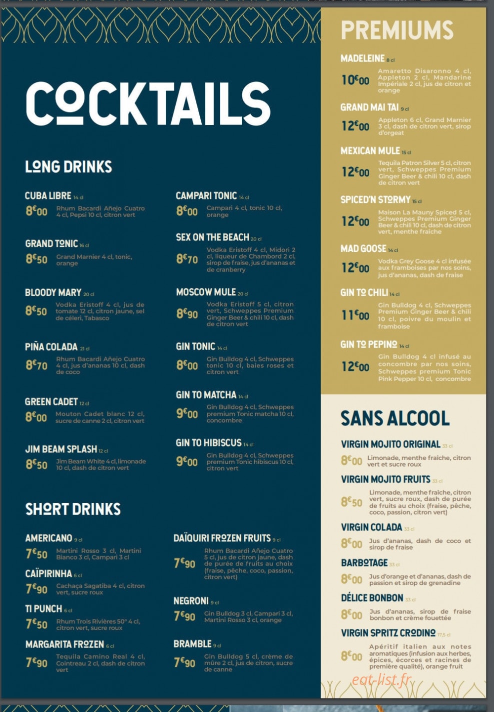 Brasserie Madeleine — carte page 11
