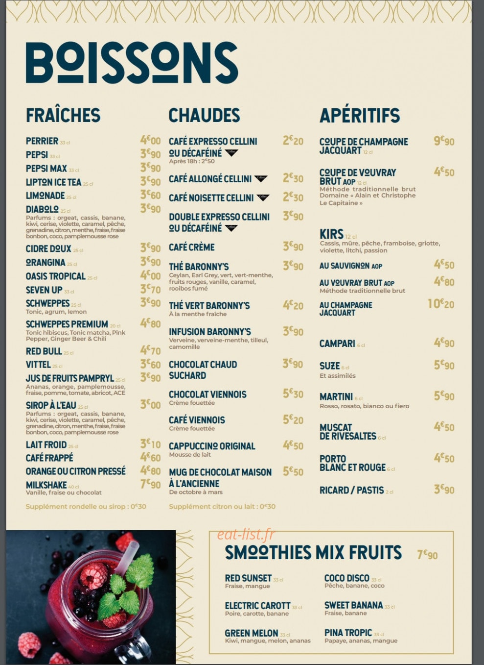 Brasserie Madeleine — carte page 9