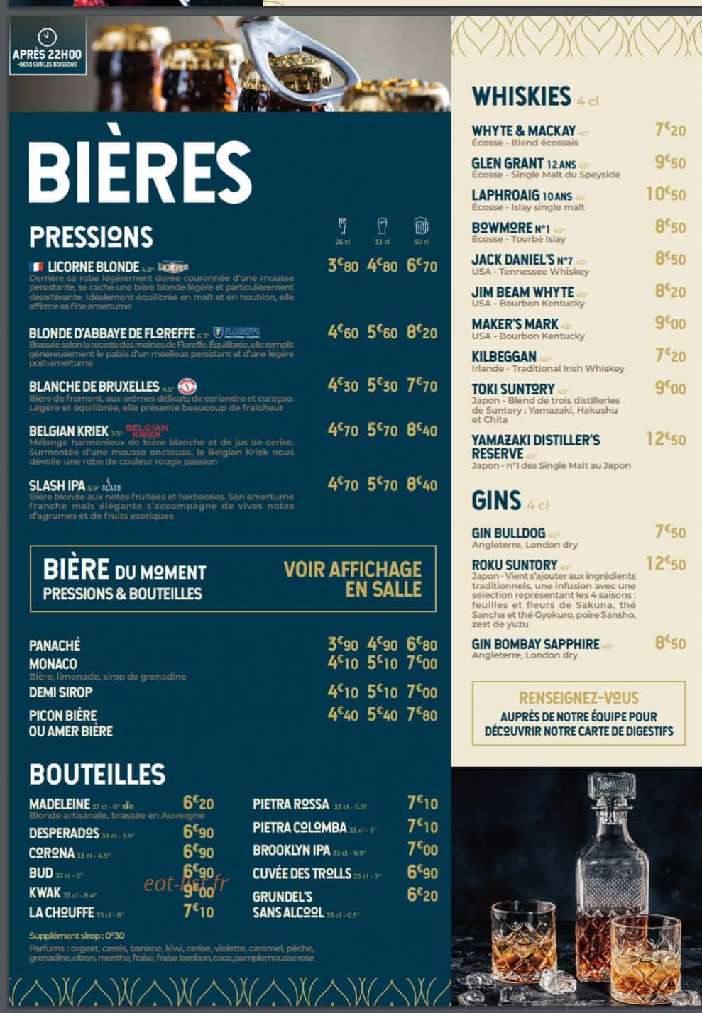 Brasserie Madeleine — carte page 10
