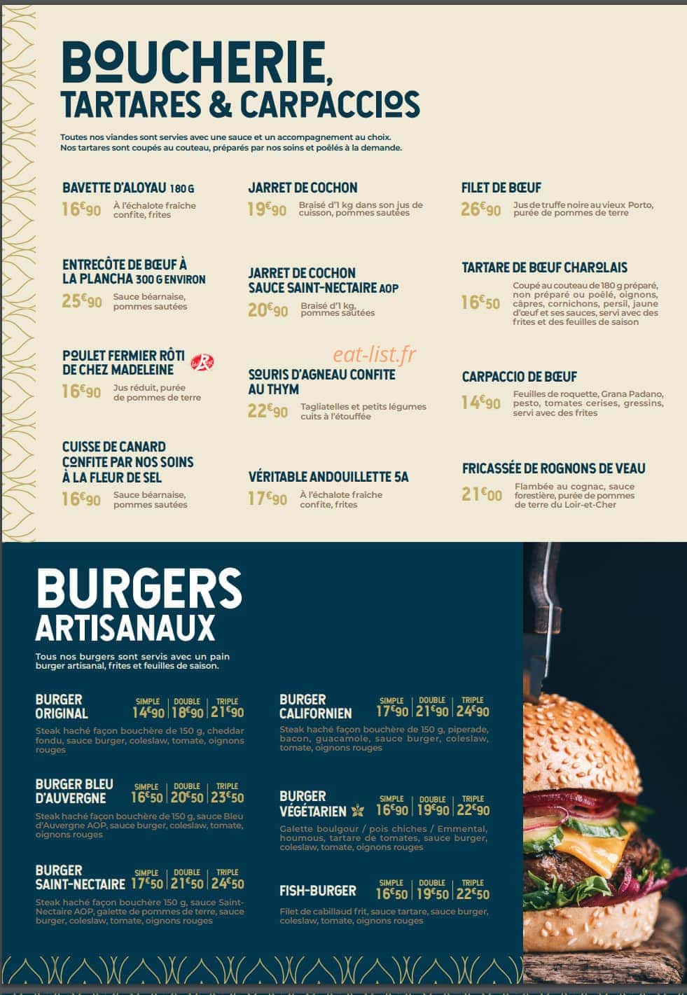 Brasserie Madeleine — carte page 3
