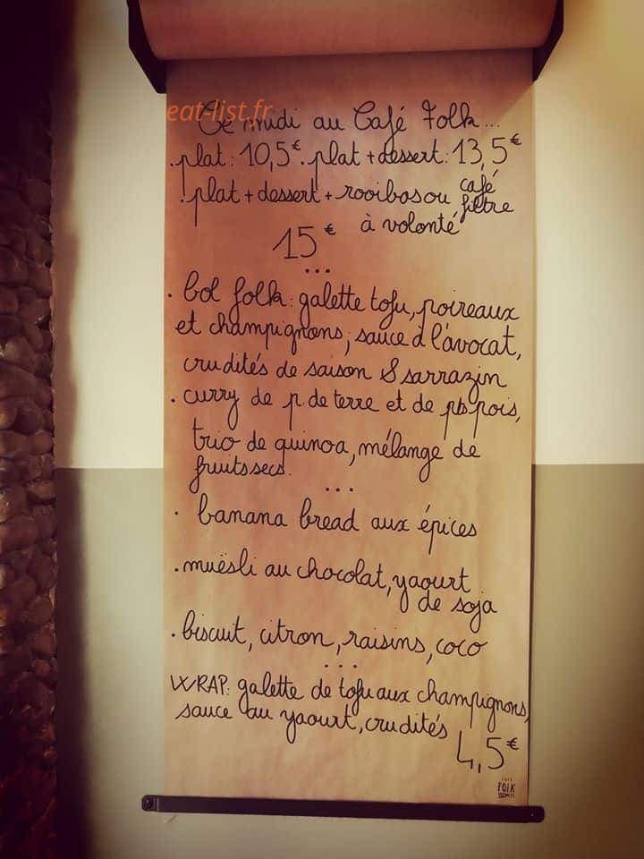 Café Folk — carte page 1