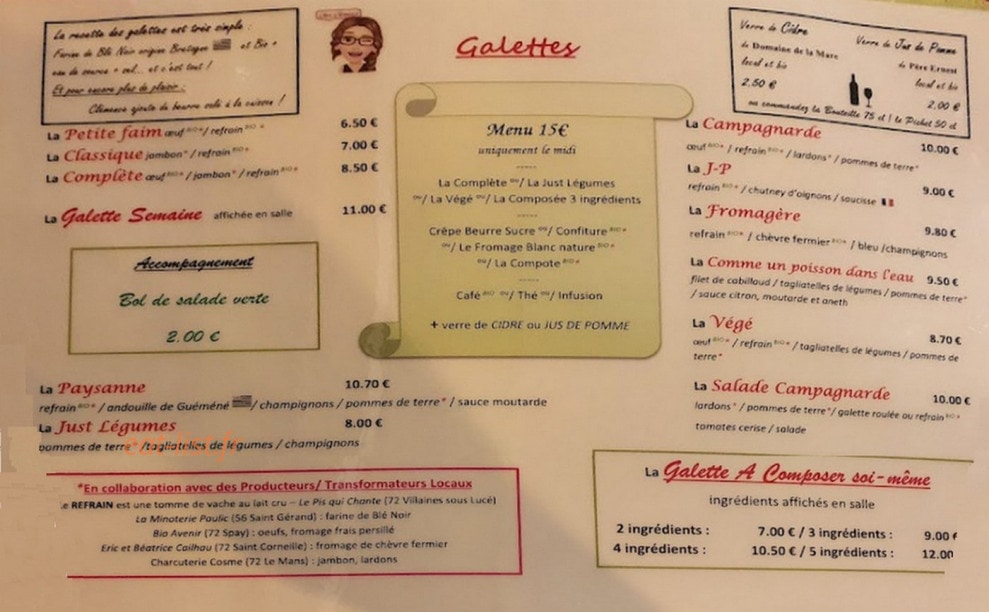 Chez Clémence — carte page 2