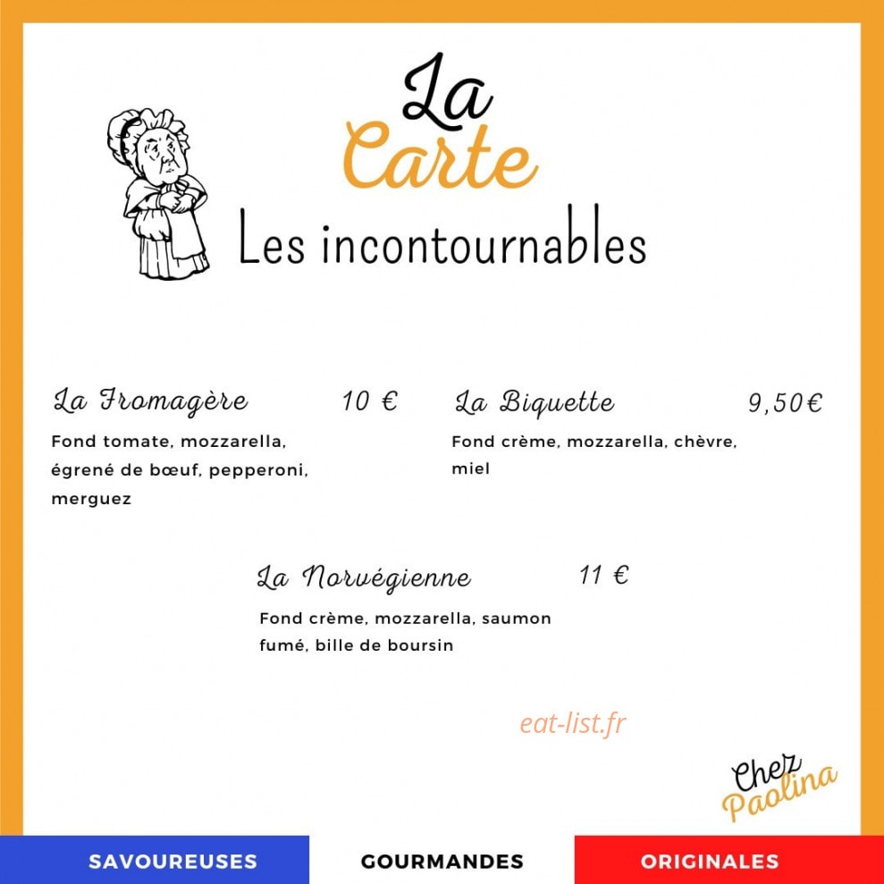 Chez Paolina — carte page 1