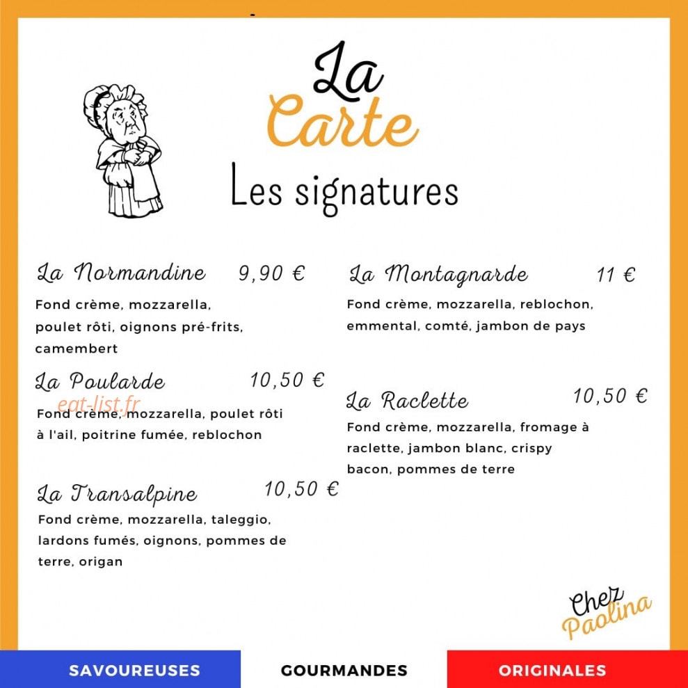 Chez Paolina — carte page 2