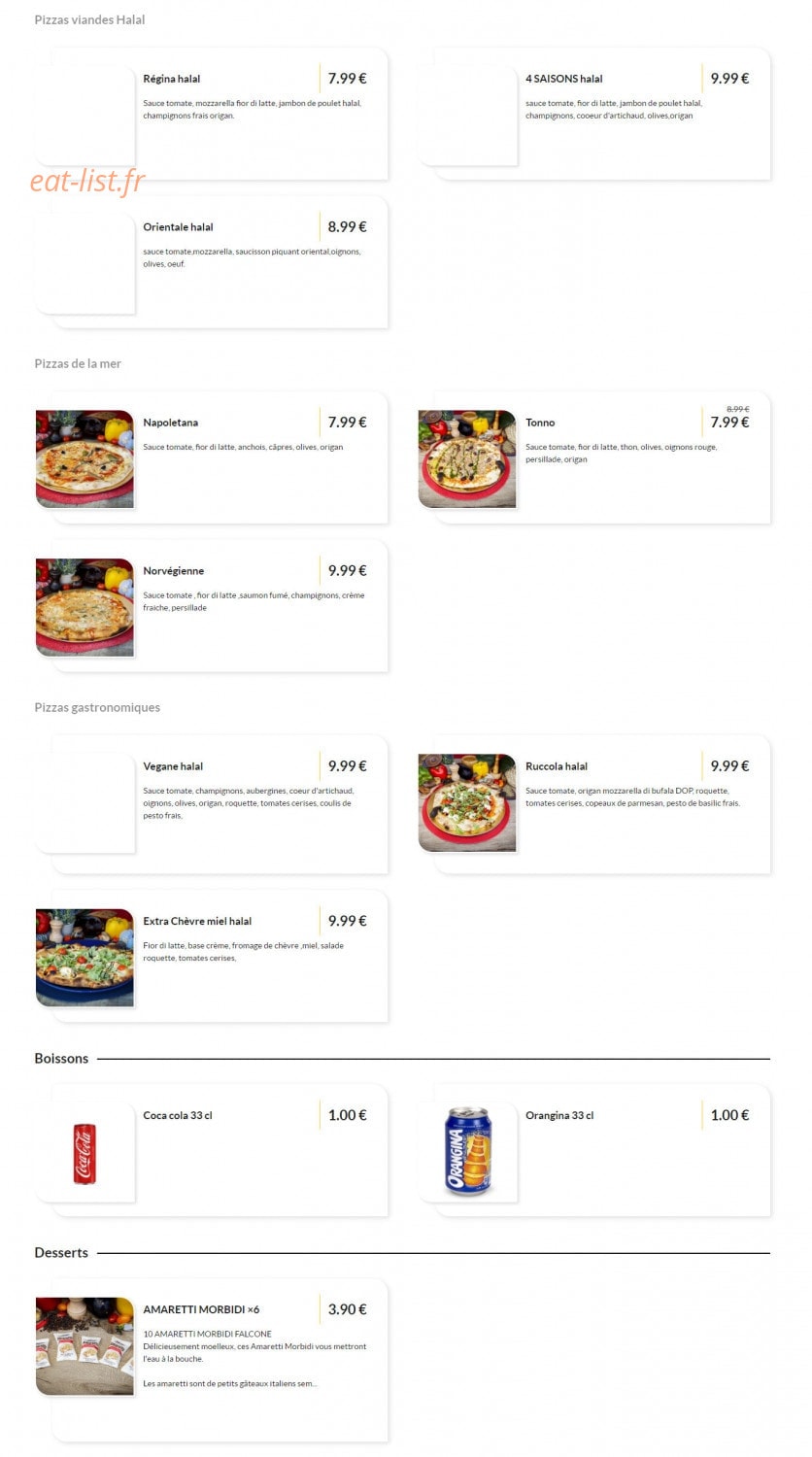 Cotta pizza — carte page 5