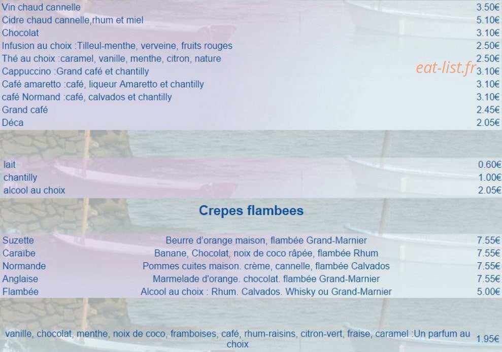 Crêperie Sarazine — carte page 4