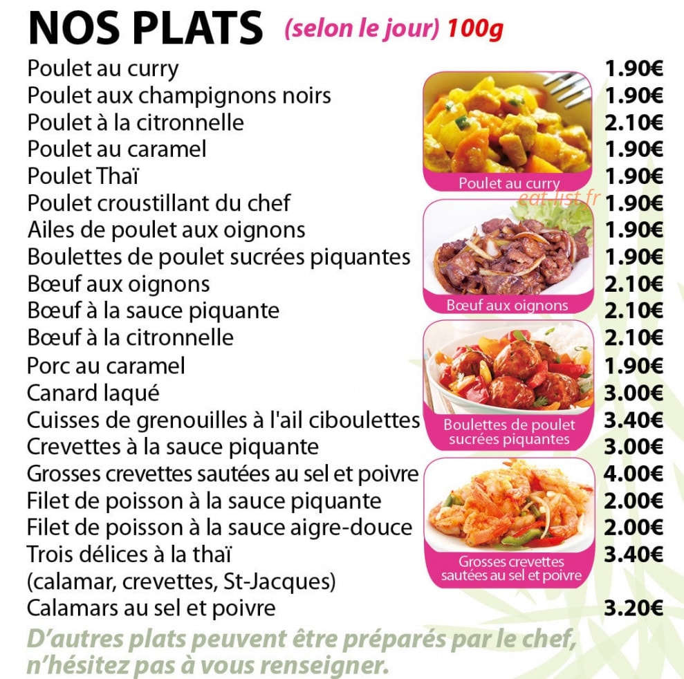 Délices D'Asie — carte page 3