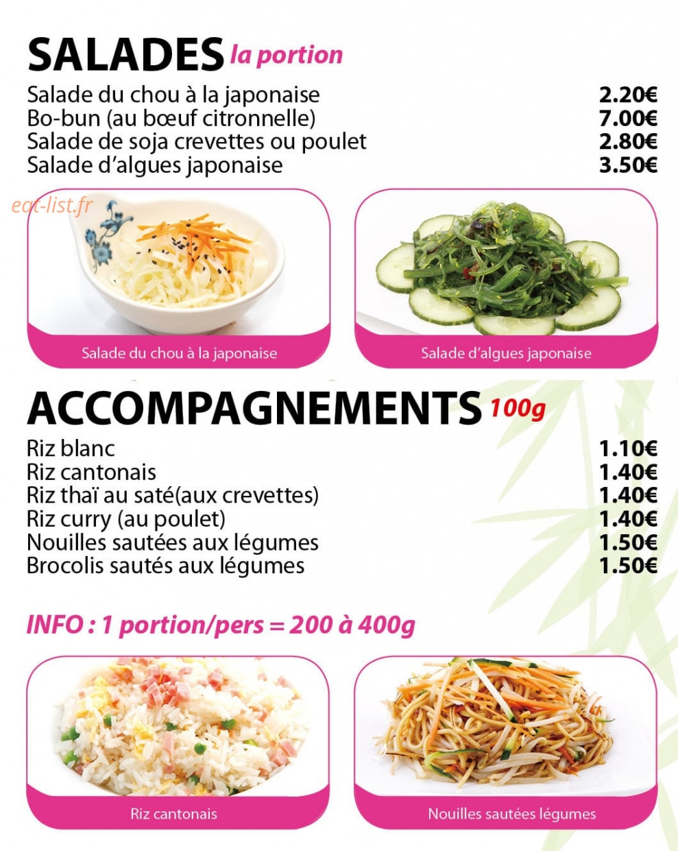 Délices D'Asie — carte page 2