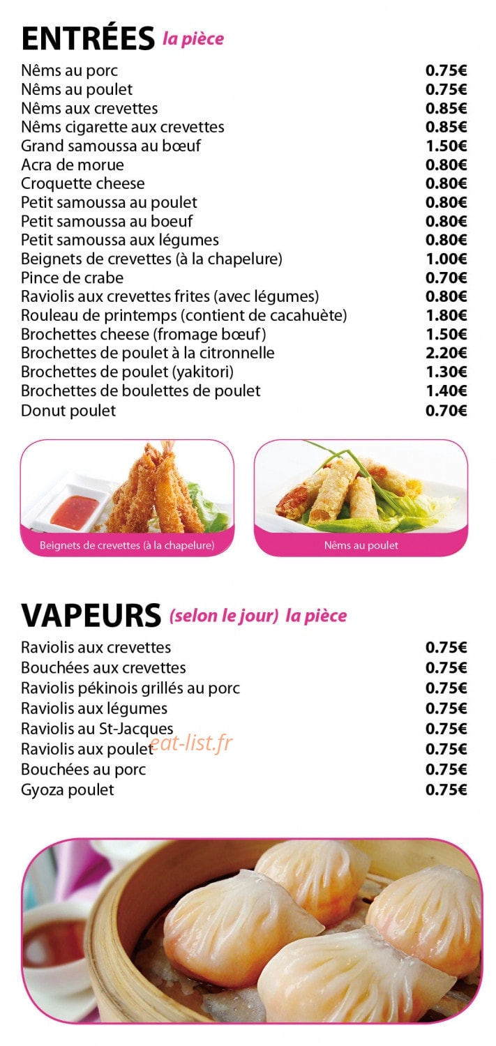 Délices D'Asie — carte page 1