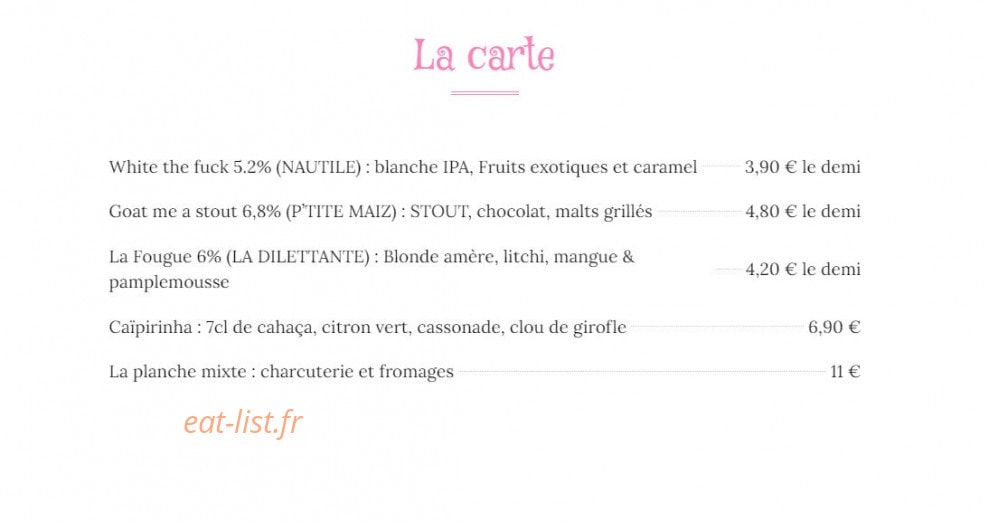 Delirium — carte page 1