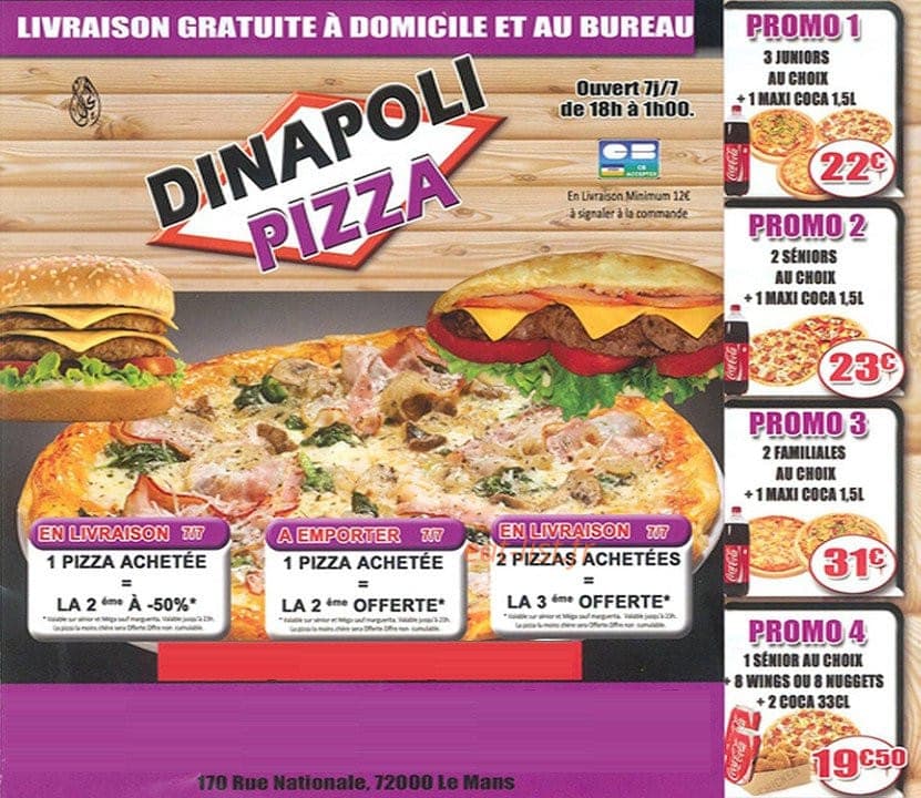Dinapoli Pizza — carte page 1
