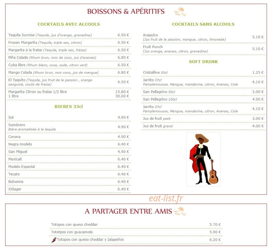 El Taquito — carte page 1