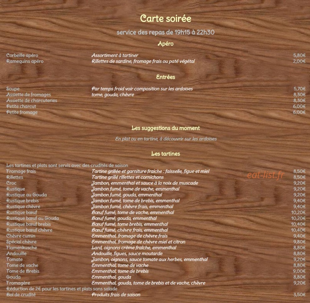 Epicerie du Pré — carte page 1