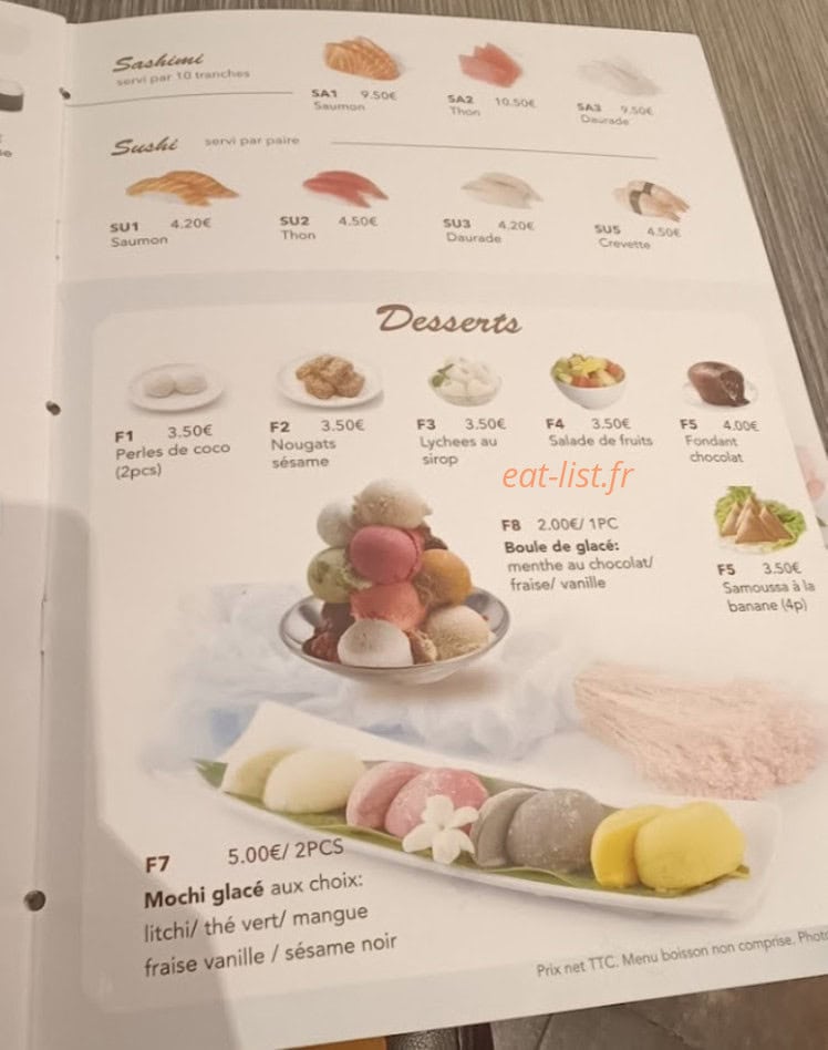Jasmin Sushi — carte page 3