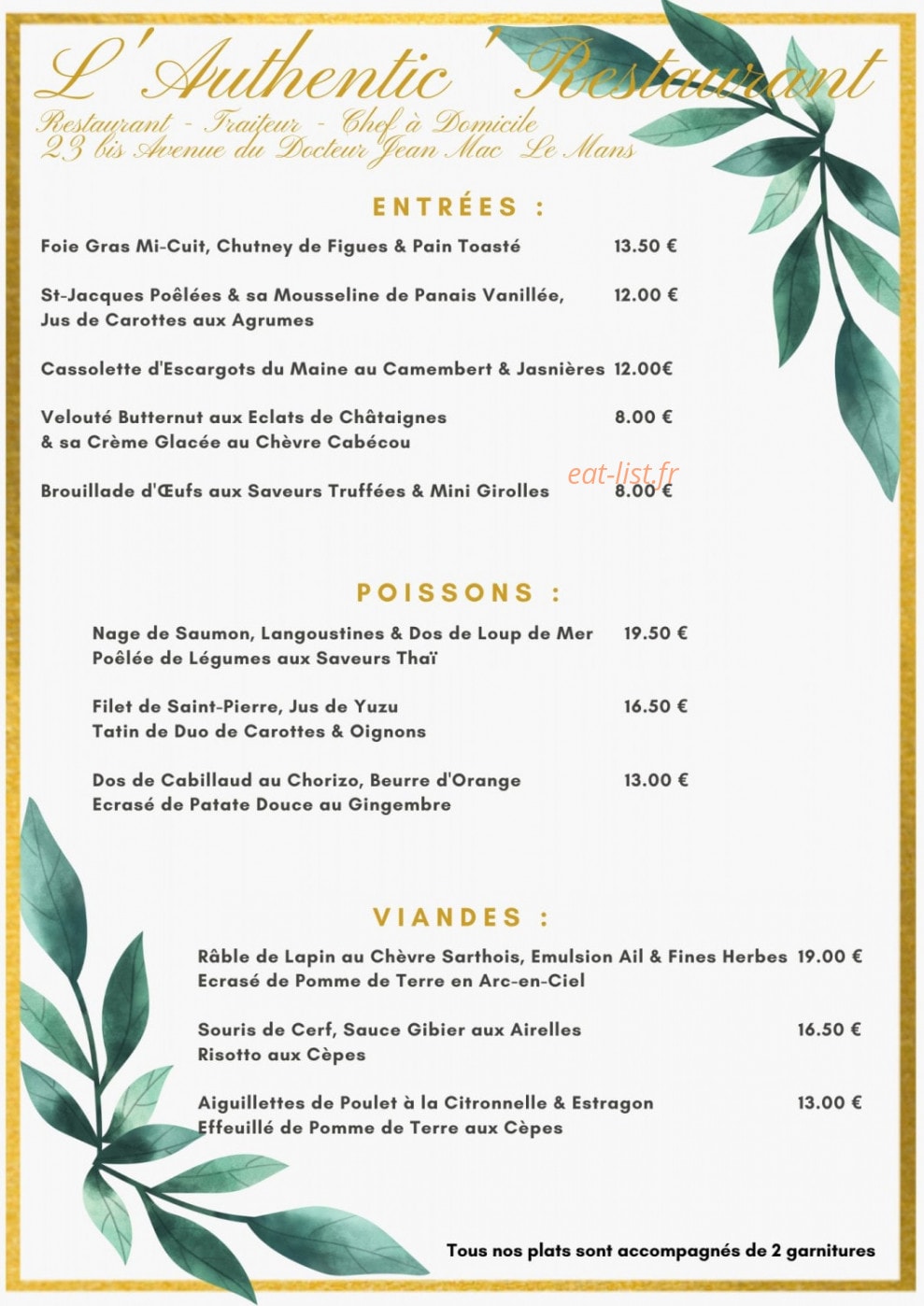L'Authentic' — carte page 1
