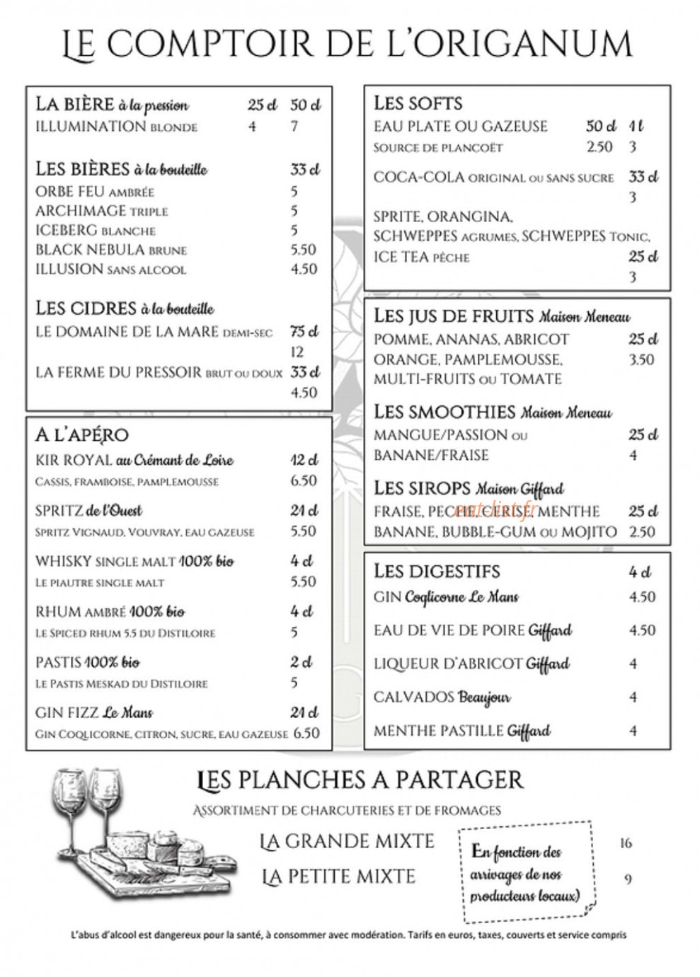 L’Origanum — carte page 3
