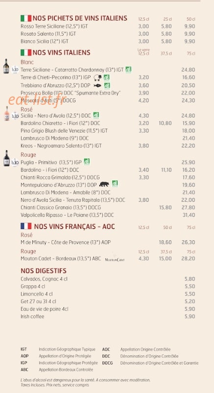 La Pausa pizza — carte page 6