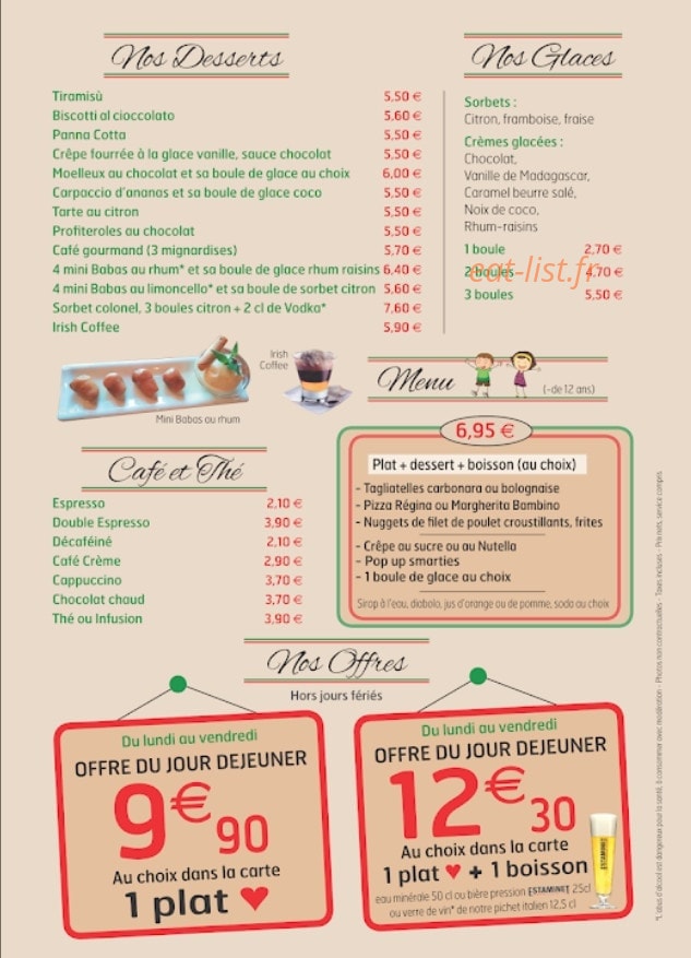 La Pausa pizza — carte page 4