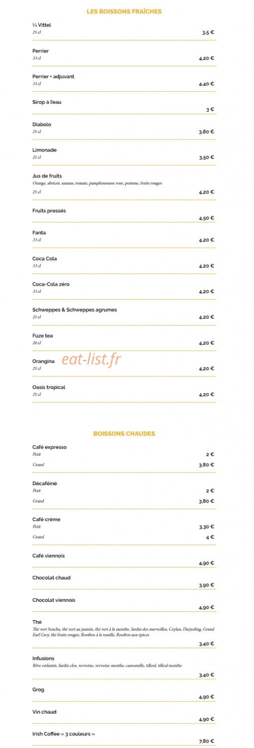La Taverne — carte page 18