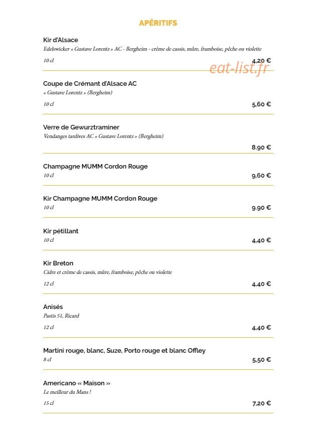 La Taverne — carte page 10