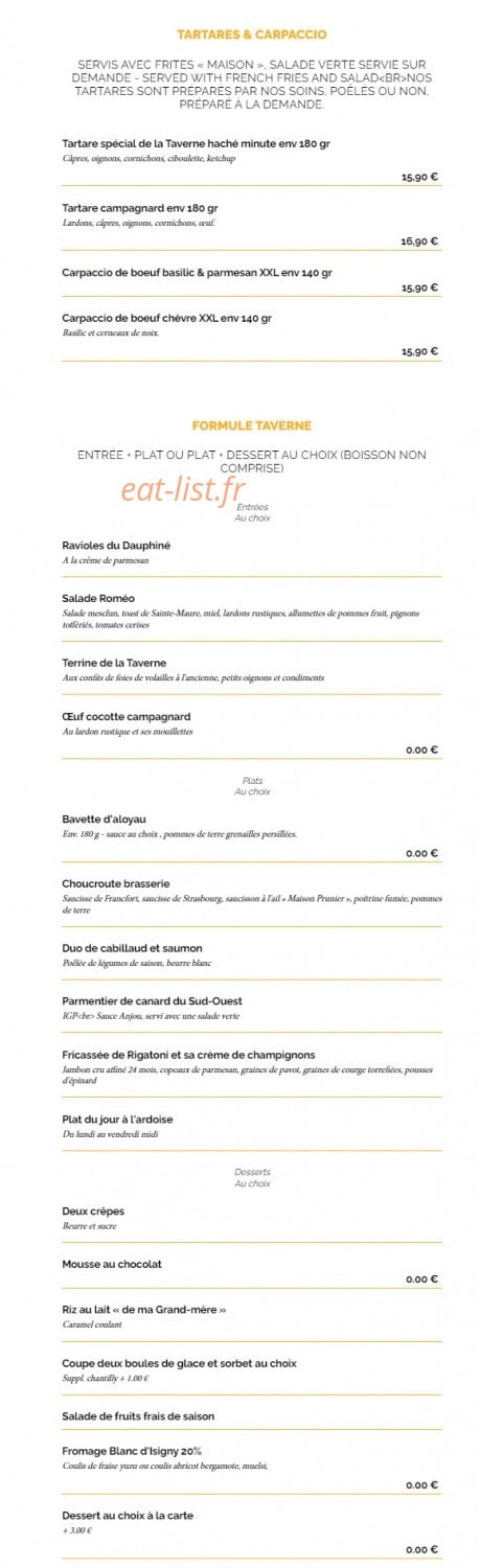La Taverne — carte page 6