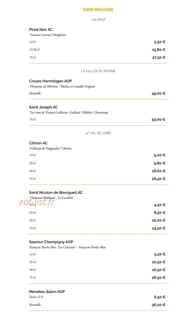 La Taverne — carte page 11