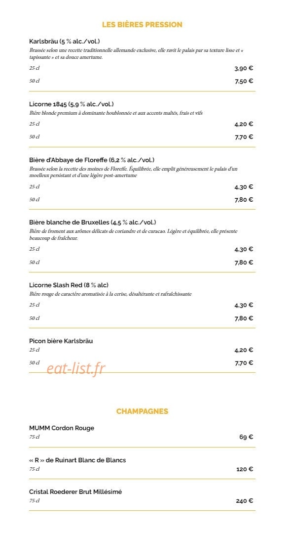 La Taverne — carte page 14