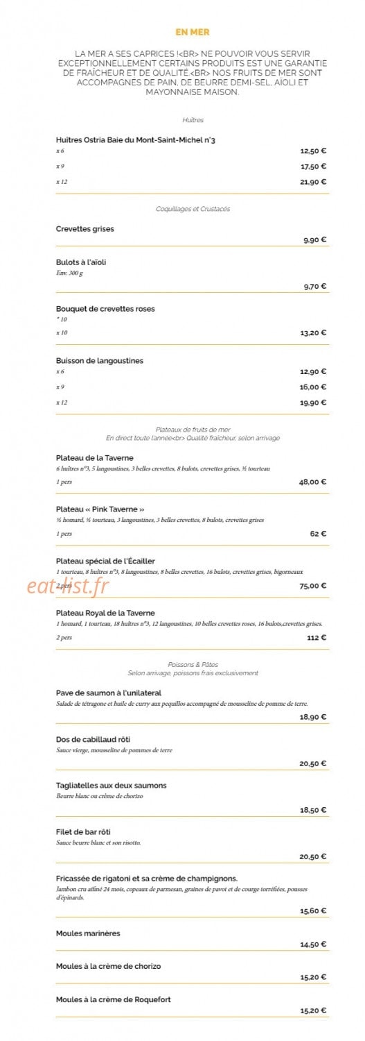 La Taverne — carte page 3