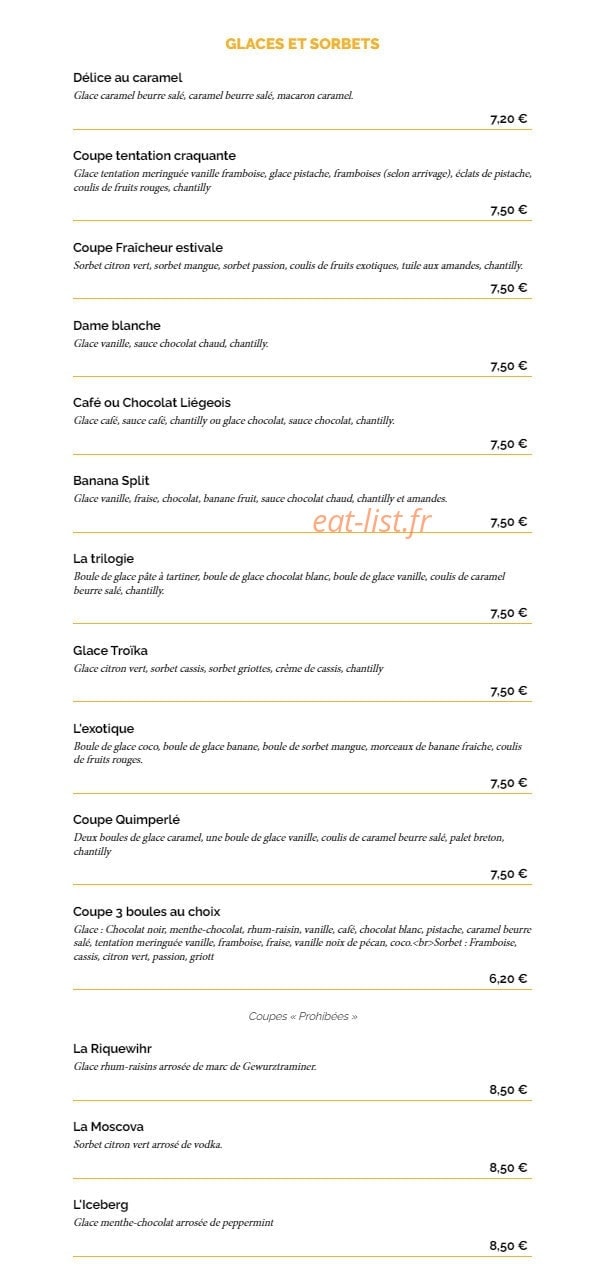 La Taverne — carte page 4