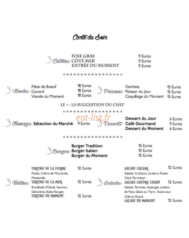 Le Baccara — carte page 1