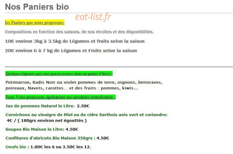 Le bio terre — carte page 4