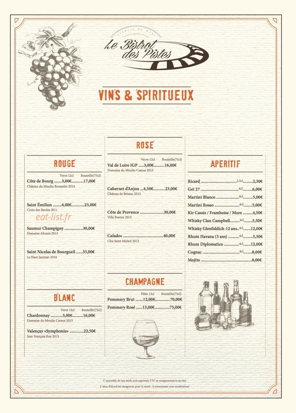 Le Bistrot des Pistes — carte page 3